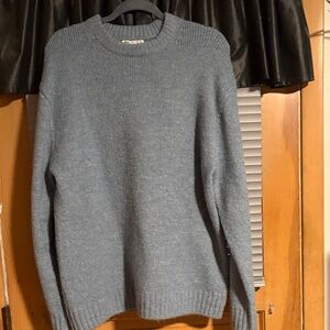 Zara Men's Blue Crewneck Sweater